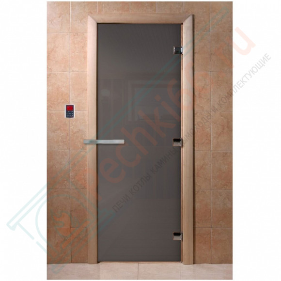 Стеклянная дверь для бани графит 1900х700 (DoorWood) в Самаре