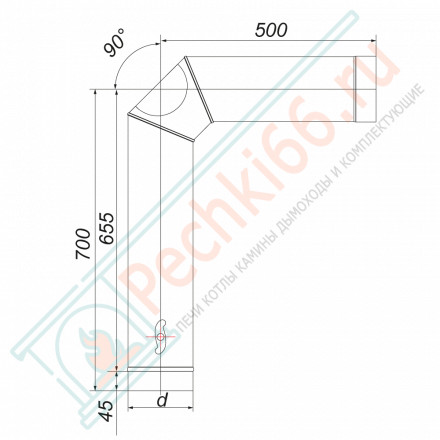 Элемент подключения VBR, черный (НЕРЖ-439/0,8) d-130 (Вулкан)