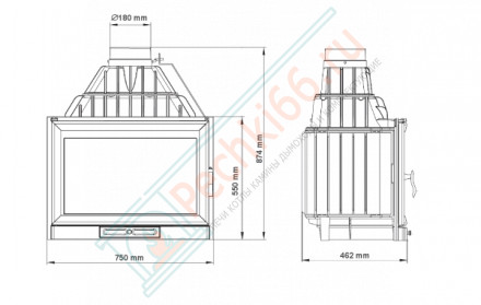 Каминная топка Remus (NORDflam) 16 кВт