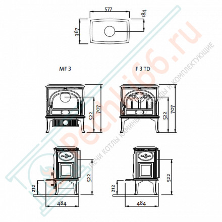 Чугунная печь F3 MF BP (Jotul)