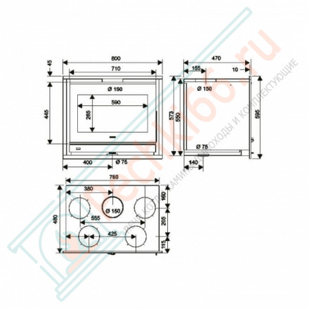 Каминная топка Neo 76 16/9 G (Supra) 10 кВт