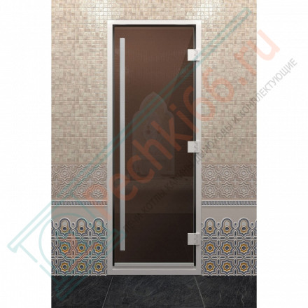 Стеклянная дверь DoorWood «Хамам Престиж Бронза» 200х70 см