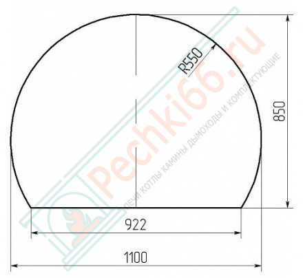 Стекло под печь камин SPK-2 прозрачное 1100х850х6 мм