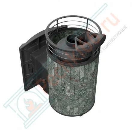 Печь банная Атмосфера L, жадеит ламель+сетка с газовой горелкой 24 кВт (ProMetall) 20м3