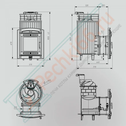 Печь банная Атмосфера L, жадеит ламель+сетка с газовой горелкой 24 кВт (ProMetall) 20м3