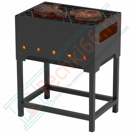 Мангал "Турист 1" на подставке, с чугунной решеткой "Стейк" (Везувий)