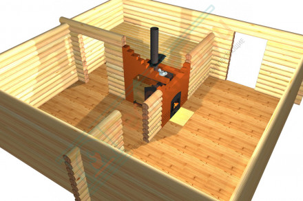 Печь для бани № 05М в комплекте с баком 51 л (Тройка)