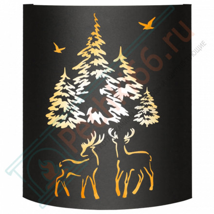 Абажур BLACK (AISI 430) тип 2 "Олени" (Везувий)