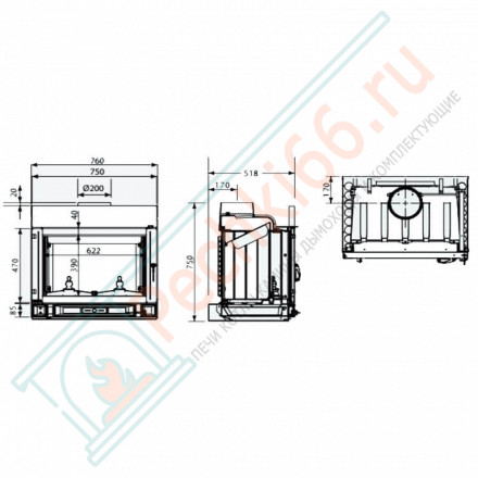 Каминная топка 148C (Supra) 13 кВт