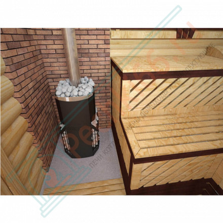 Печь для бани Русь-Сетка 18Л Панорама (Теплодар) до 18 м3