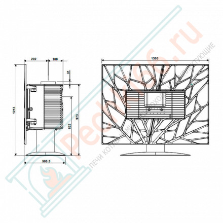 Печь-камин GAYA feuille (INVICTA)