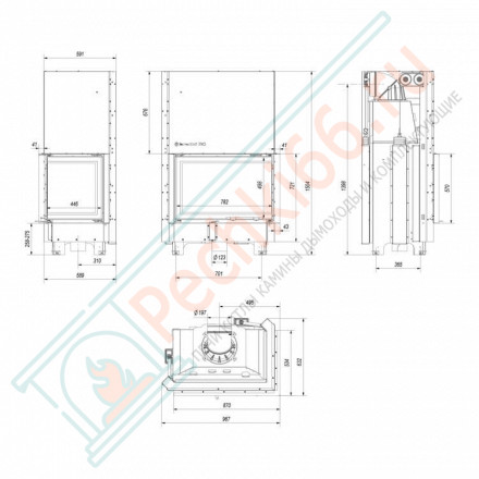 Стальная топка MBA/P/BS/G/SG, гнутое стекло (Kratki)