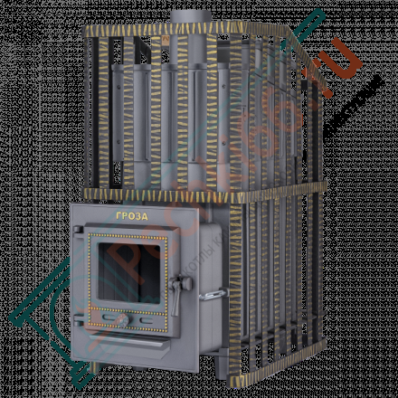 Печь Гефест Гроза Ураган 24 М, закрытая каменка, до 24 м3