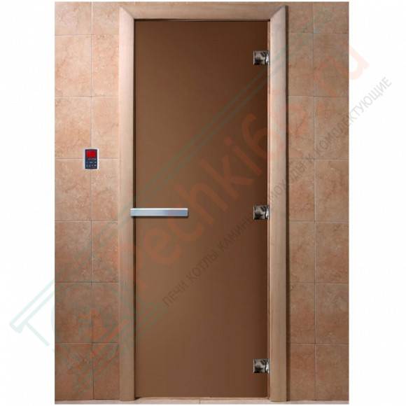 Дверь стеклянная для бани, бронза матовая 1700х700 (DoorWood) в Самаре