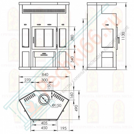 Печь-камин Енисей (Мета-Бел)
