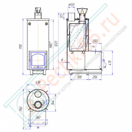 Печь для бани с закрытой каменкой Услада 40, под обкладку (Жара)