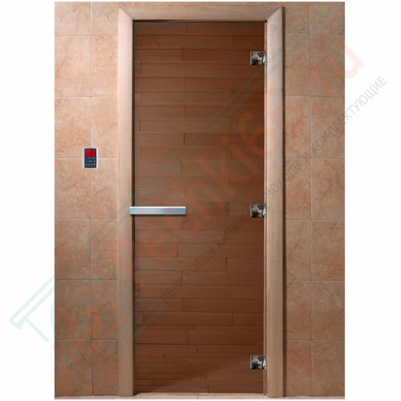 Дверь стеклянная для бани, бронза прозрачная, 2000х800 (DoorWood) в Самаре