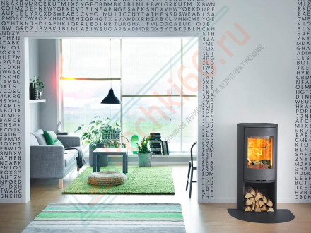 Печь-камин 510:2 Style, верх стекло, цвет черный (Contura)