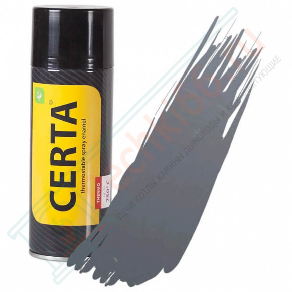 Термостойкая краска аэрозоль 0,52л, серый-графит, +600°С (Certa) в Самаре