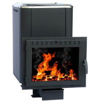 Чугунная банная печь Сибирь-24, конвекционная, с панорамной дверцей (НМК)