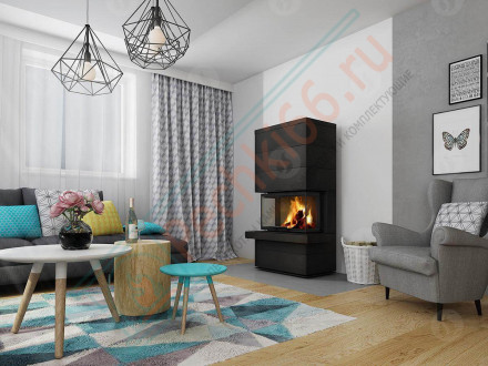 Печь-камин Cara C Akum металл (Romotop)