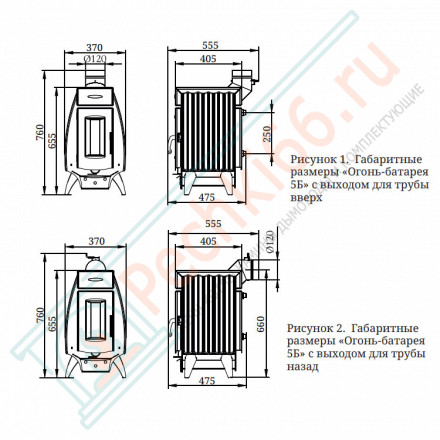Отопительная печь Огонь-батарея 5, антрацит (T.M.F) до 100 м3