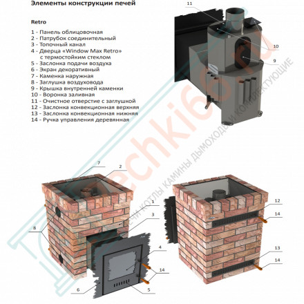 Дровяная банная печь Grill'D Retro World Long