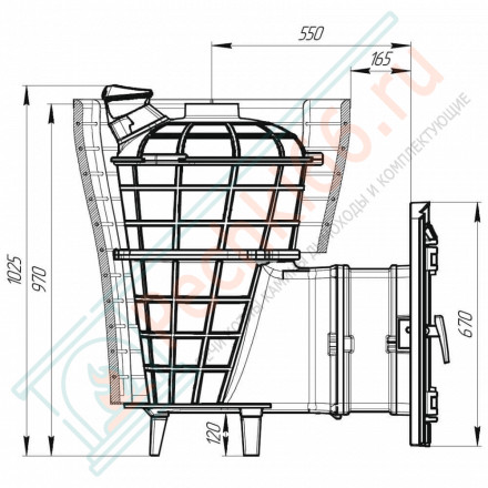 Печь банная «Атмосфера V» сетка нержавейка (ProMetall)