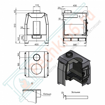 Отопительная печь Комфорт ДТ-3С(Везувий) до 70 м3