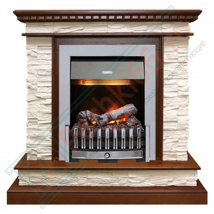 Электрический каминокомплект Calgary - Дуб / Сланец белый с очагом Danville Chrome FB2 (Dimplex)