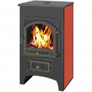 Печь-камин ПК-01-205, с плитой, красный (Везувий)