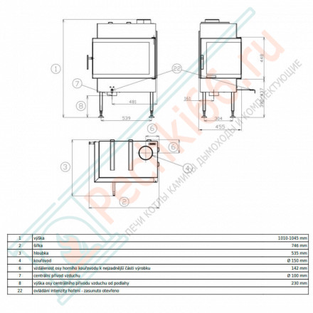 Каминная топка Cardif левая (ABX)