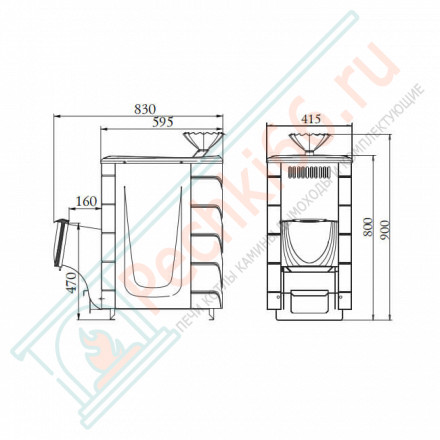 Печь для бани Гейзер 2014 Inox ДН ЗК ТО антрацит (T.M.F) до 18 м3