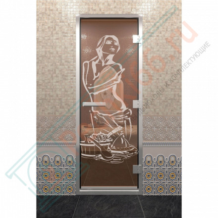 Стеклянная дверь DoorWood «Хамам Искушение Бронза» 1900х700 (по коробке)