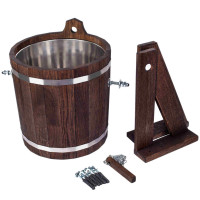 Обливное устройство 12л. с нержавеющей вставкой, дуб в темном (Woodson)