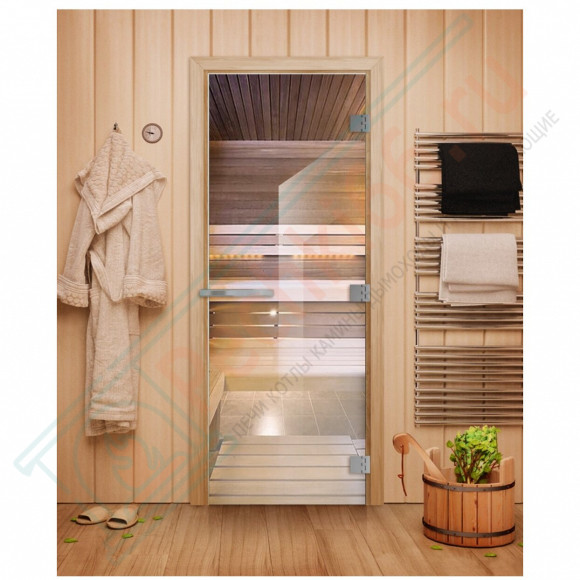 Дверь для бани и сауны Эталон, прозрачная 10мм, 190х70 см (по коробке) (DoorWood) в Самаре