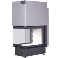 Топка Дельта 700 три стекла подовое горение принтинг (Экокамин)