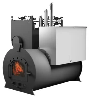Банная печь Горыныч 3, закрытая каменка с парогенератором, малая дверь со стеклом (ТермоСфера)