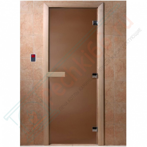 Дверь стеклянная для бани "Теплая ночь" бронза матовая 2000х800 (DoorWood) в Самаре