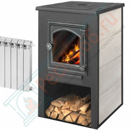 Печь-камин ДТ-4С, с плитой, Т/О (Этна) до 150 м3