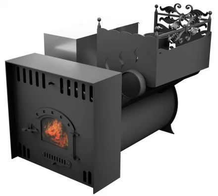 Банная печь Горыныч 3, малая дверь со стеклом, конвекционный портал (ТермоСфера)