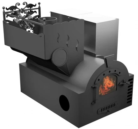 Банная печь Горыныч 3, малая дверь со стеклом, система воздушного отопления (ТермоСфера)