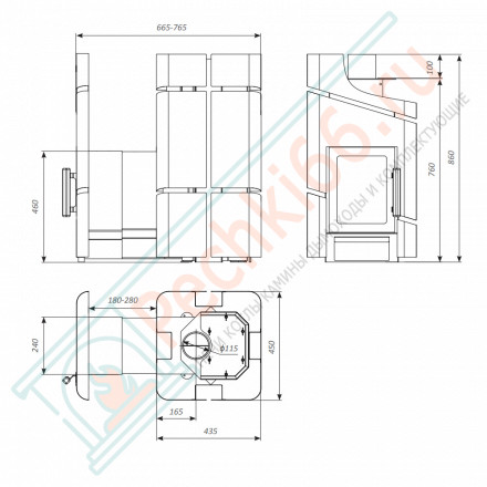 Дровяная банная печь Grill'D Zorro Long