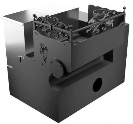 Банная печь Горыныч 3, малая дверь со стеклом, система воздушного отопления с порталом (ТермоСфера)