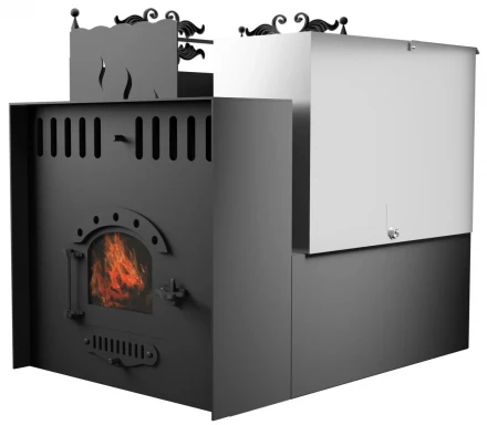 Банная печь Горыныч 3, малая дверь со стеклом, система воздушного отопления с порталом (ТермоСфера)