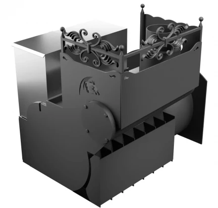 Банная печь Горыныч 3, средняя дверь со стеклом, конвекция (ТермоСфера)
