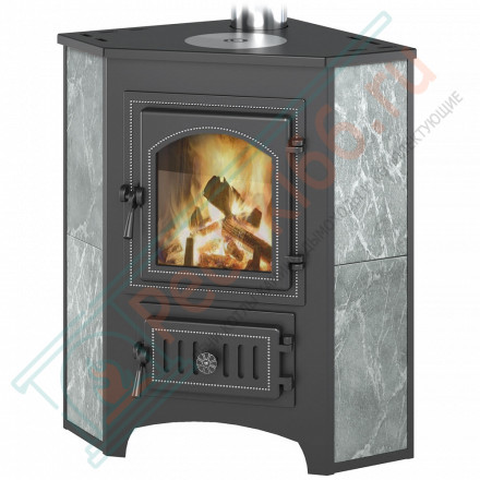 Печь-камин ПК-01 (220), угловой с конфоркой, талькохлорит (Везувий) до 150 м3
