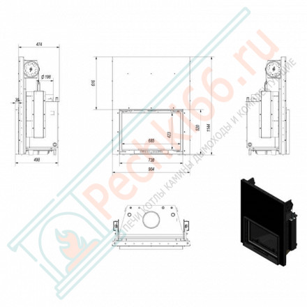 Стальная топка Wiktor/PW/12/W/G (Kratki)