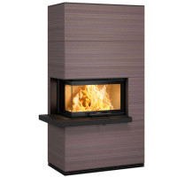 Печь-камин i41S песчаник, стекло слева, черная полка - гранит (Contura)