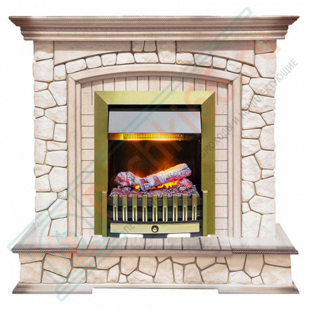 Каминокомплект Preston - Белый/Слоновая кость с патиной с очагом Danville Antique Brass FB2